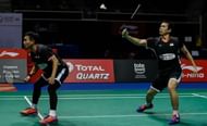 Hendra Setiawan (right) plays a shot (Image credits - BWF)